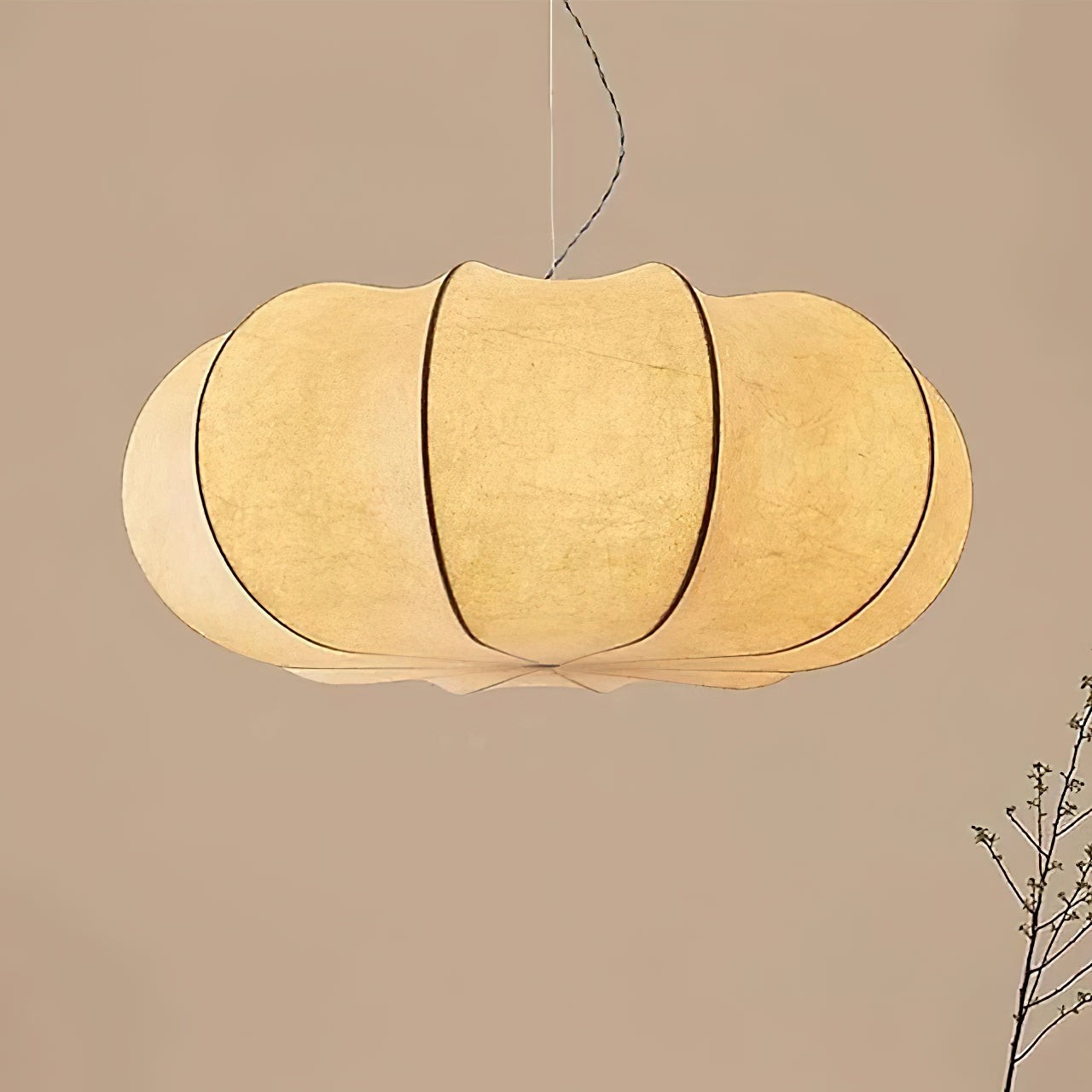 Moderne creatieve platte ronde zijden hanglamp HL660