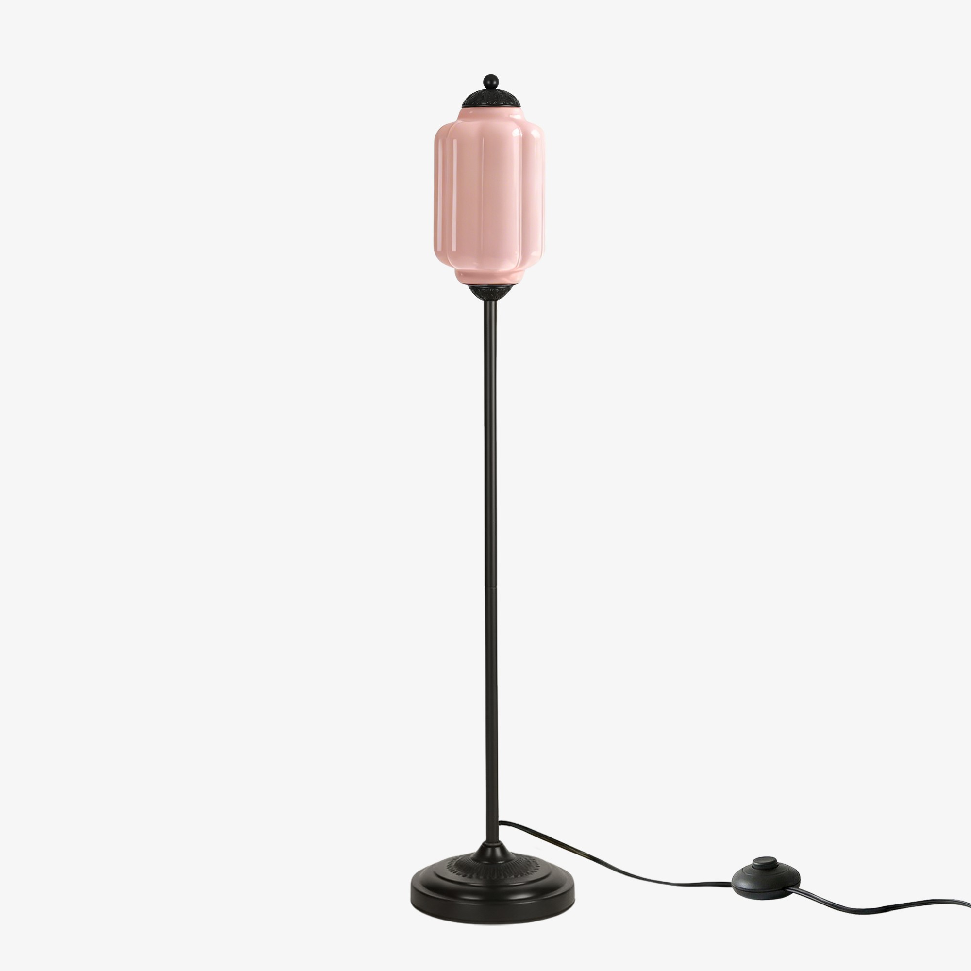 Eloise Vloerlamp van getextureerd glas in pompoenvorm - Organisch artistiek ontwerp en retrostijl voor de woonkamer HL2510