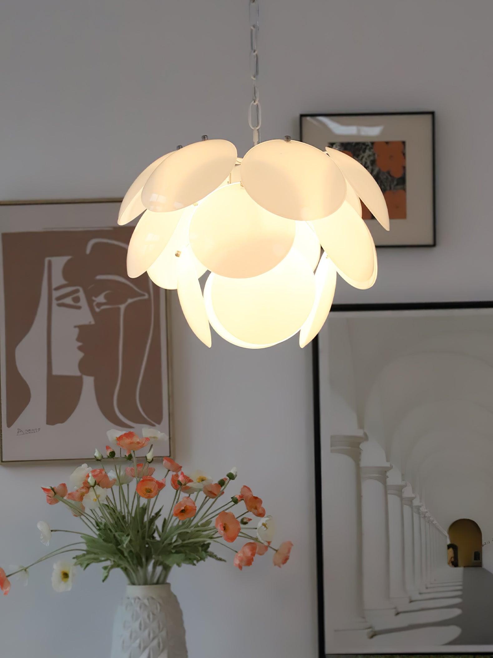 Luxe mode lichtgevende bloemblaadjes glazen kroonluchter HL581