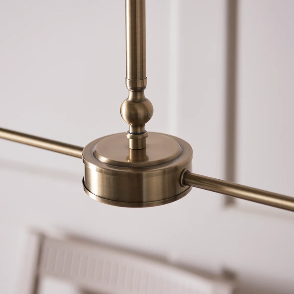 Zevatik Classic kroonluchter van stof met ikat-patroon - Kroonluchter met metalen beugel HL2116