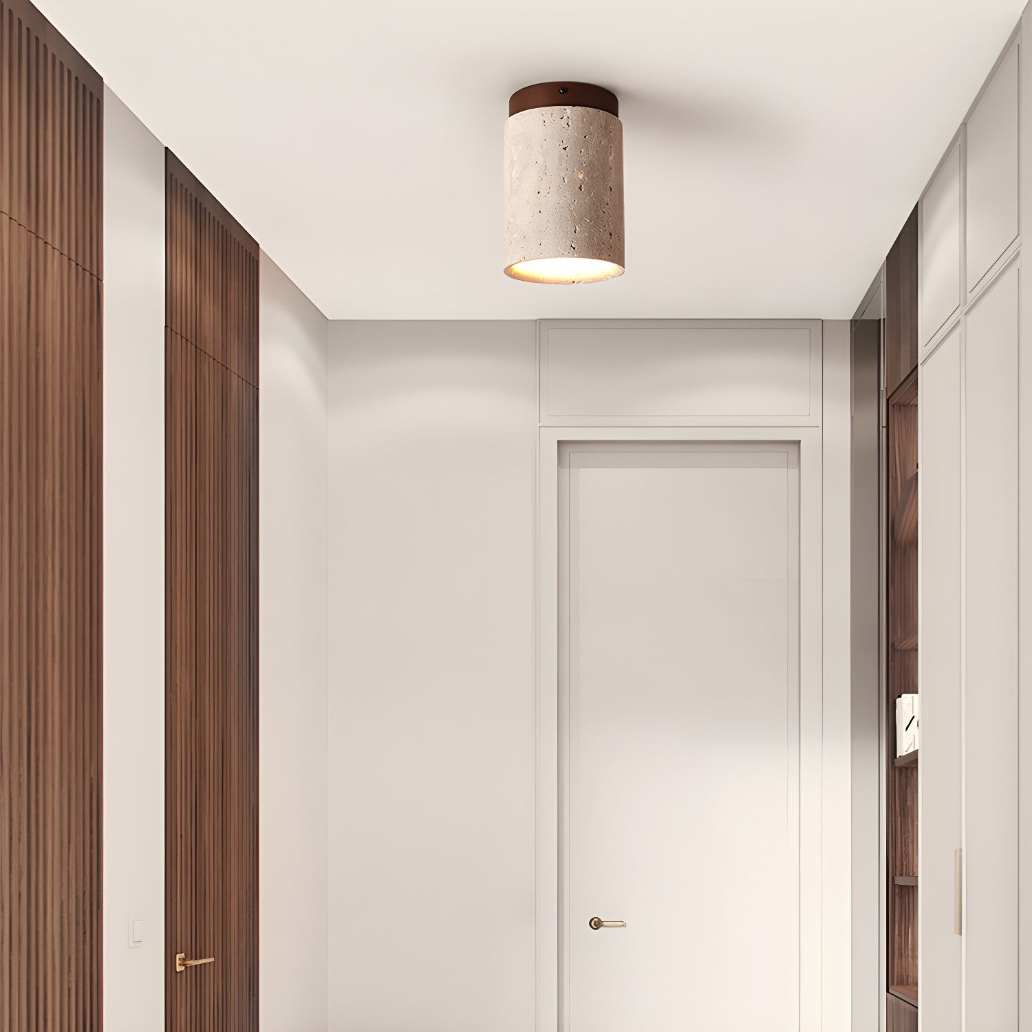 Marmeren Travertijn Kolom Plafondlamp HL901