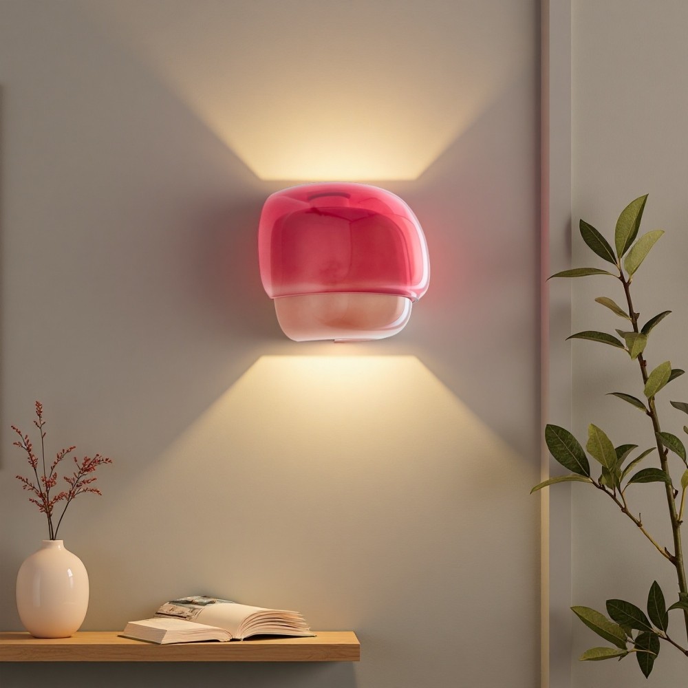 Clinco Kleurrijke glazen wandlamp - moderne dubbele bolvormige bedlamp HL1096