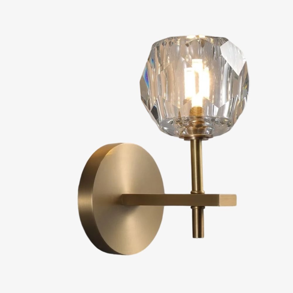 Luxe kristallen wandlamp - moderne wandlamp met messing frame HL1811