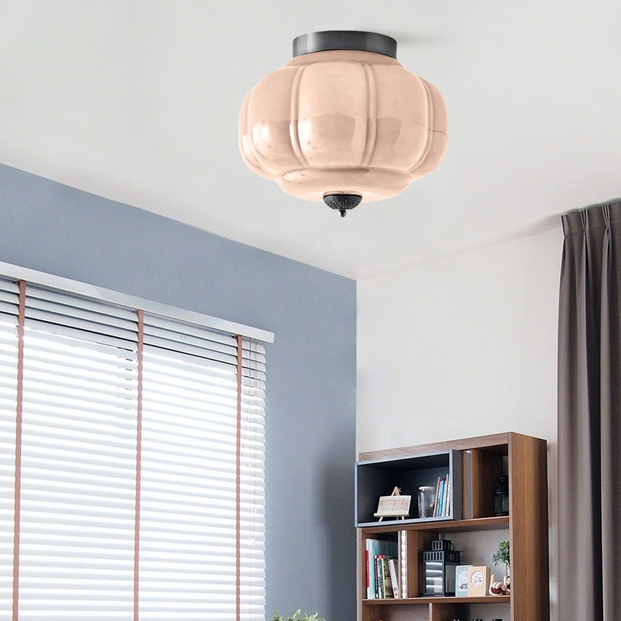 Eloise Retro Melkglas Semi-inbouw Plafondlamp HL948