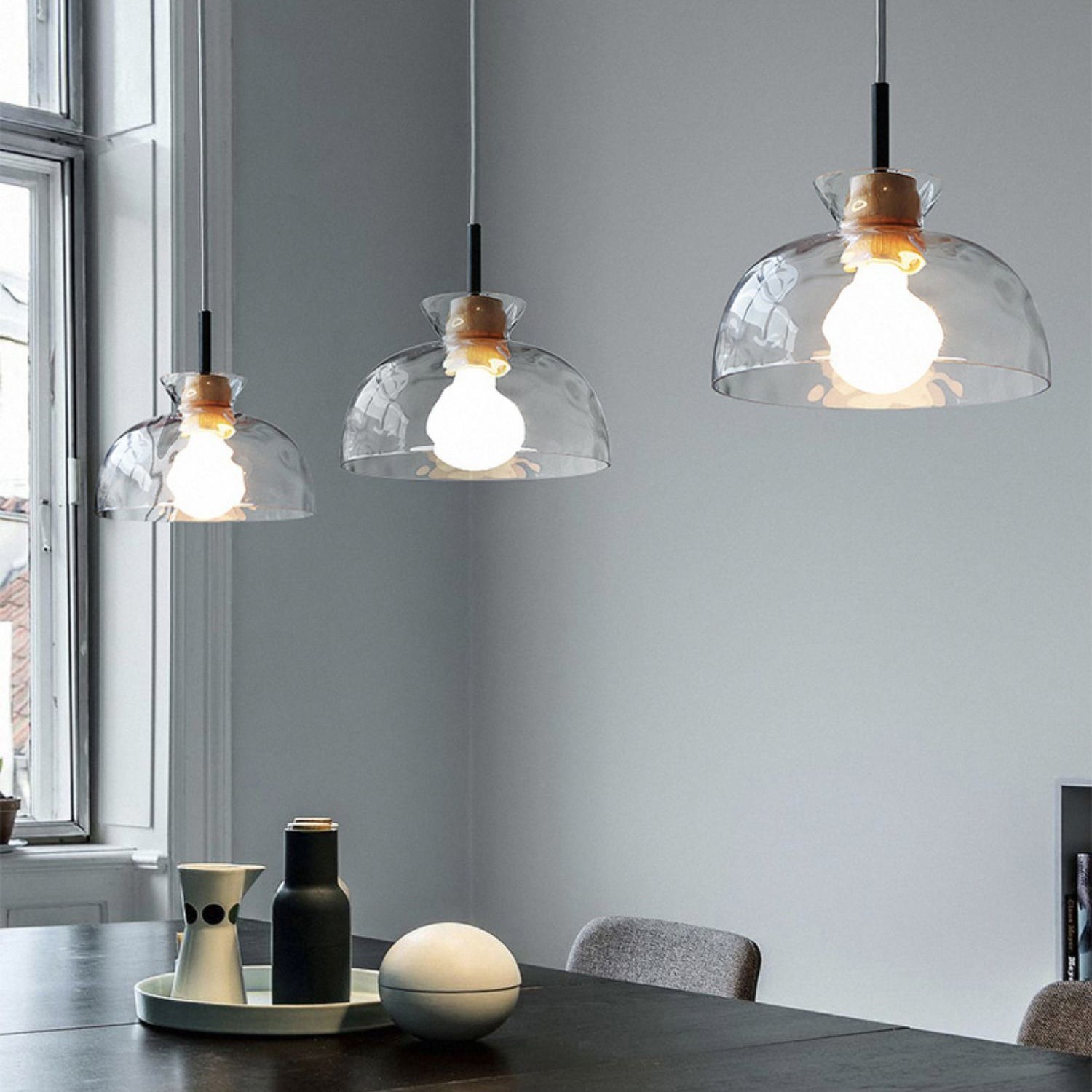Moderne Water Ripple Transparante Glazen Hanglamp HL798