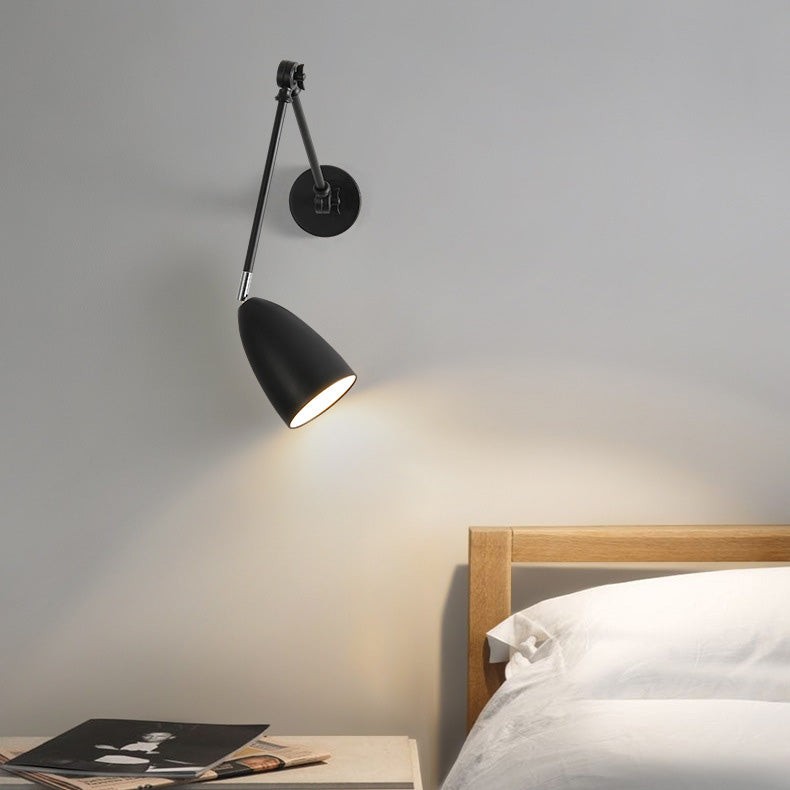 Moderne industriële intrekbare draaibare wandlamp met schommelarm van ijzer HL1108
