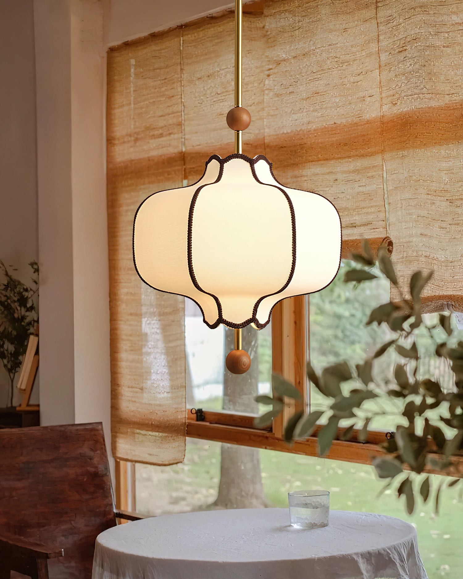 Vintage hanglamp van getextureerd textiel HL570