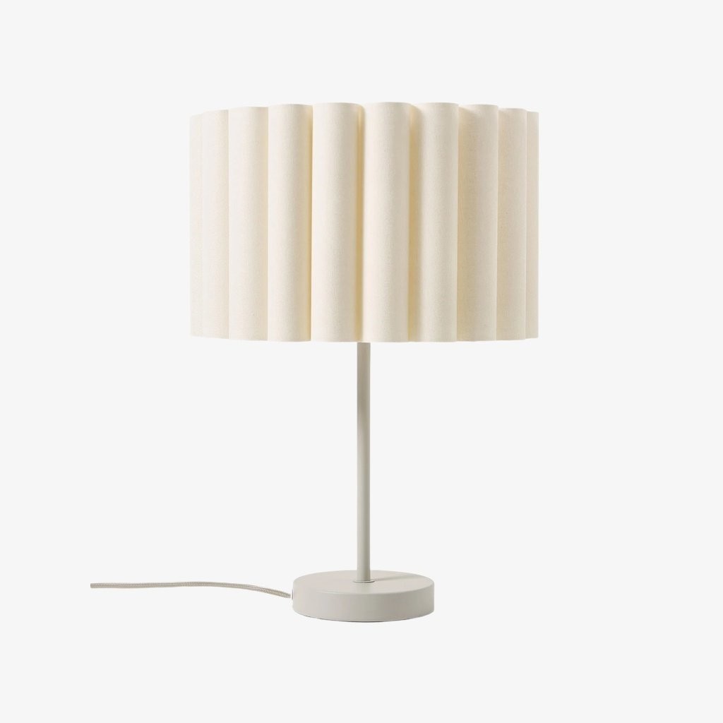 Velura tafellamp - Beige linnen kap in lichtbeige HL2269