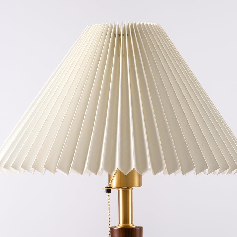 Nordic Retro Geplooide Stoffen Houten Tafellamp Voor Slaapkamer HL482