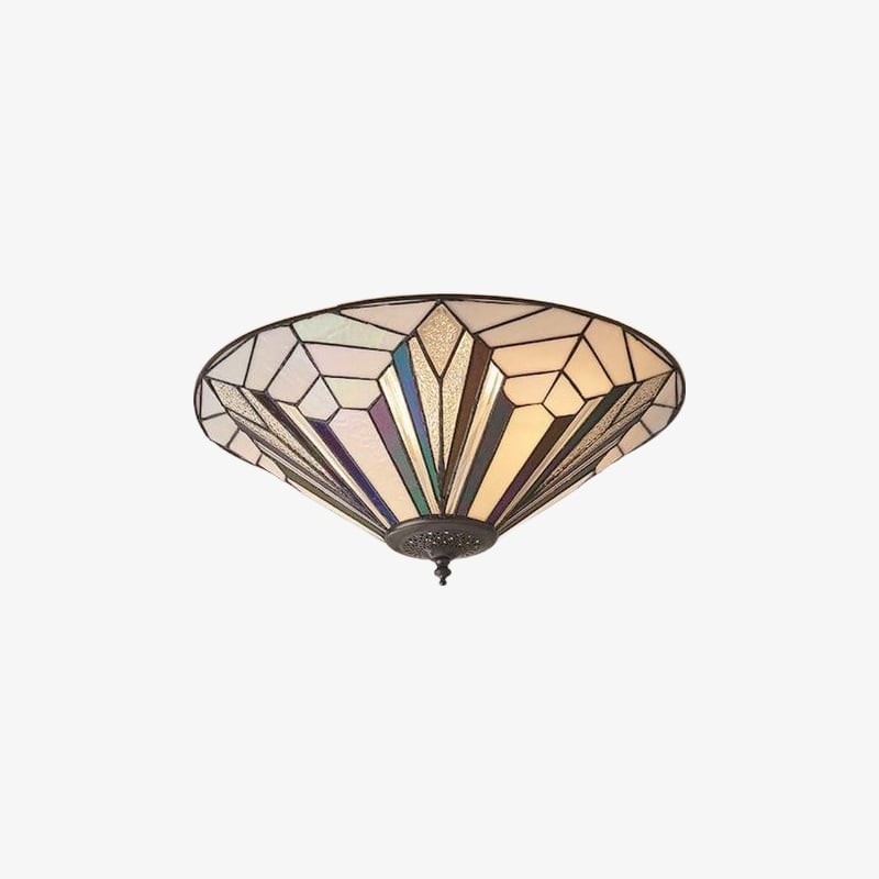 TiffStar Elegant Art Glass Flush Ceiling Light - Vintage-geïnspireerde plafondlamp voor thuisinterieurs HL2015