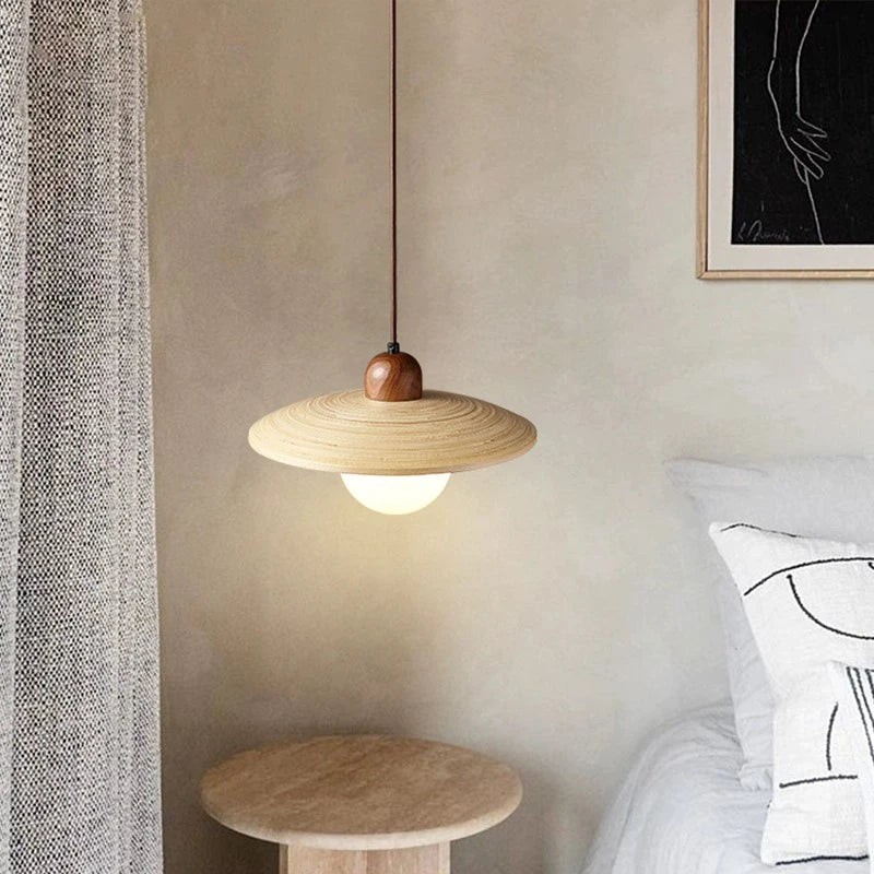 Scandinavische hanglamp van bamboe en hout HL3474