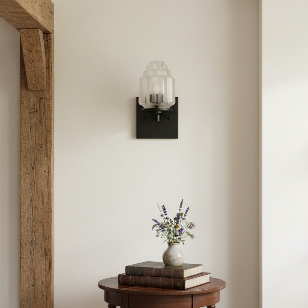 Tierlux Glazen Art Deco Wandlamp - Glazen Gematteerde Bollen met Wolkenkrabberbol HL1656