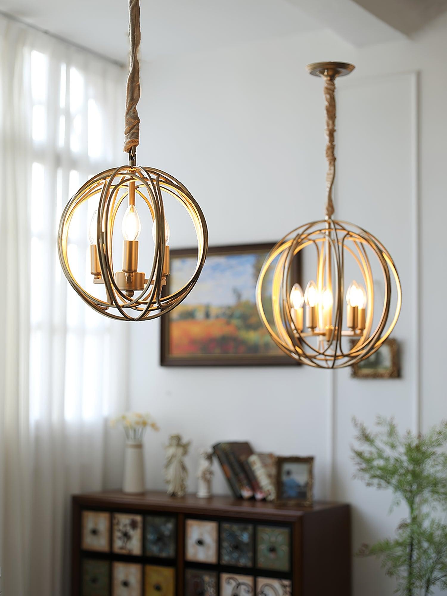 Holle metalen lijn retro hanglamp HL657