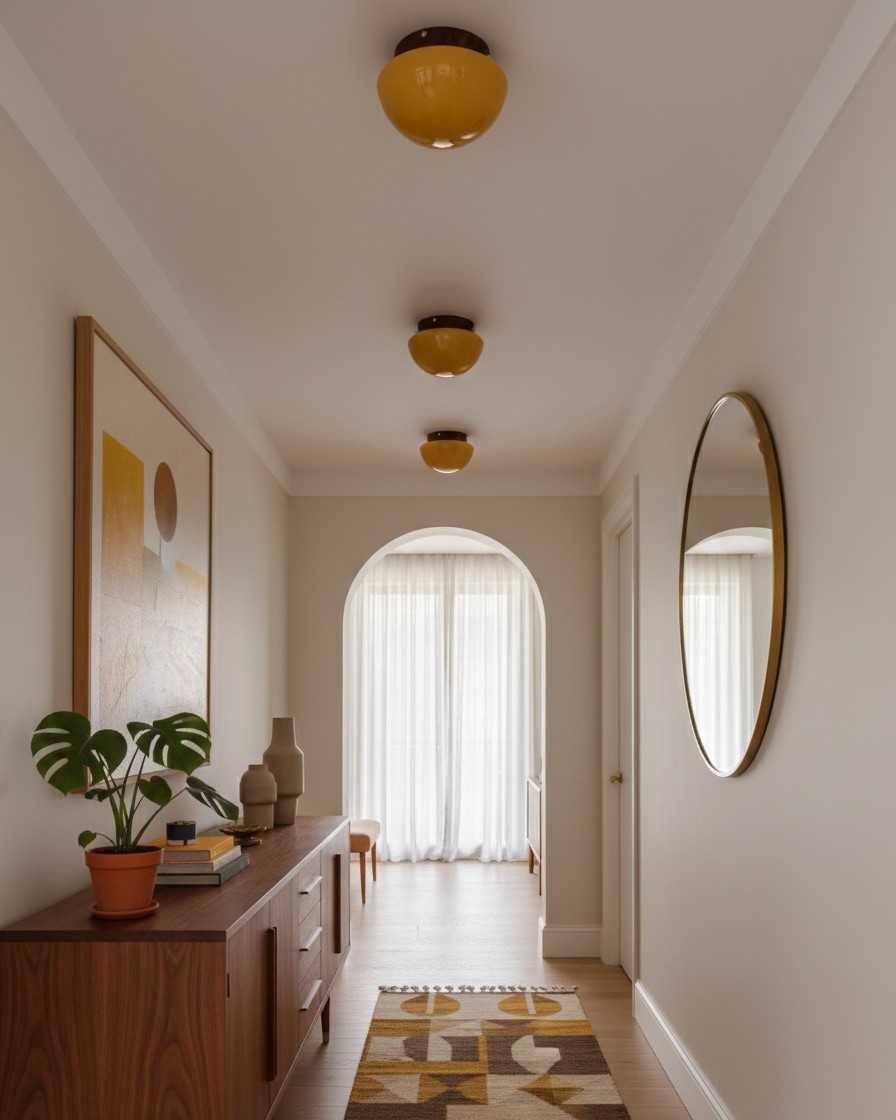 Honingkleurige koepelvormige plafondlamp HL2870