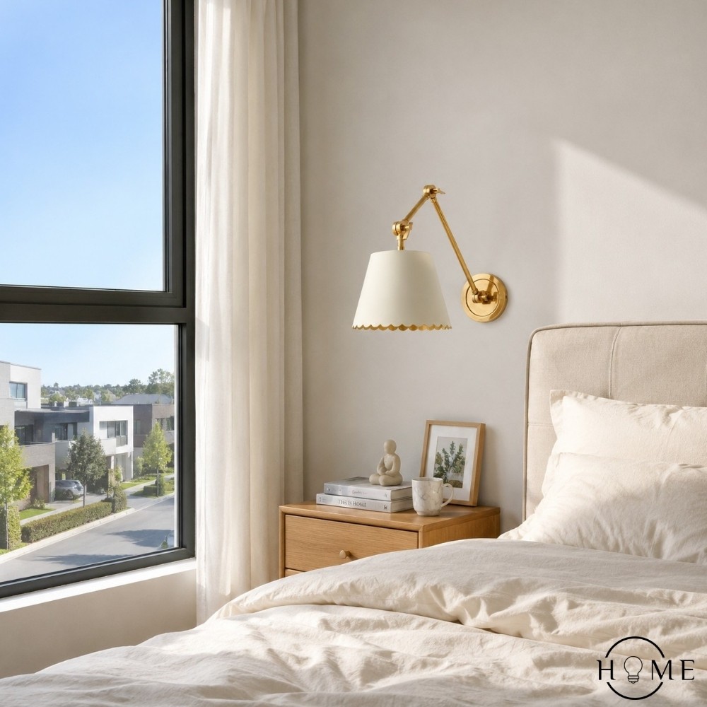 Foldray Scalloped Task Sconce - Leren wandlamp voor thuis HL1379