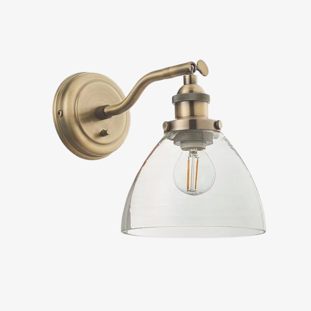 Verstelbare Hansen messing wandlamp - helder glasontwerp HL1828