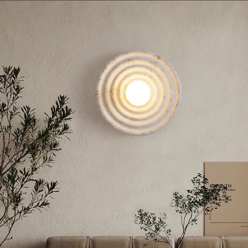 Japanse Wabi-sabi ronde binnenwandlamp HL838