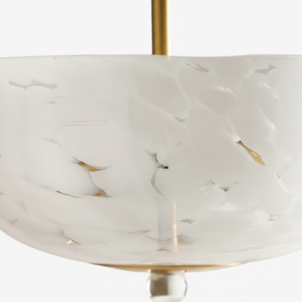 Clea ronde glazen plafondlamp - gestippelde kap voor slaapkamer- en halverlichting HL1892