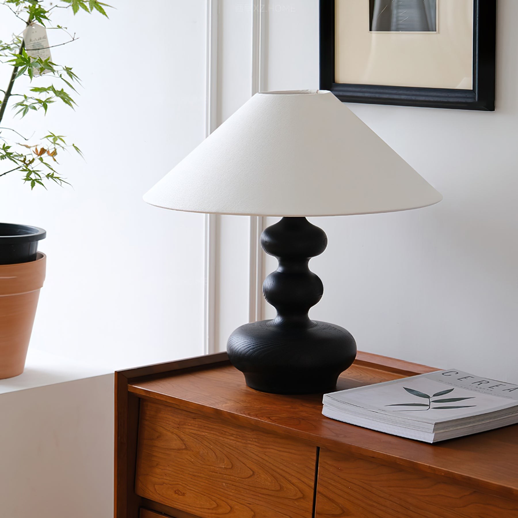 Nordic Retro Massief Houten Tafellamp HL472