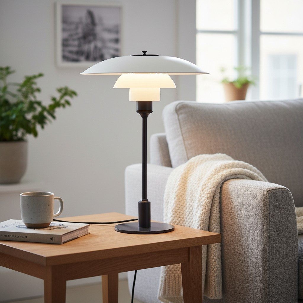 Glazen tafellamp met Multilayer roestvrij staal