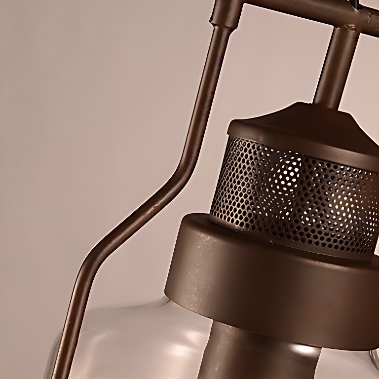 Lirra Vintage Glazen Pot Hanglamp - Industriële Metalen Hanglamp voor Keuken en Bar HL973