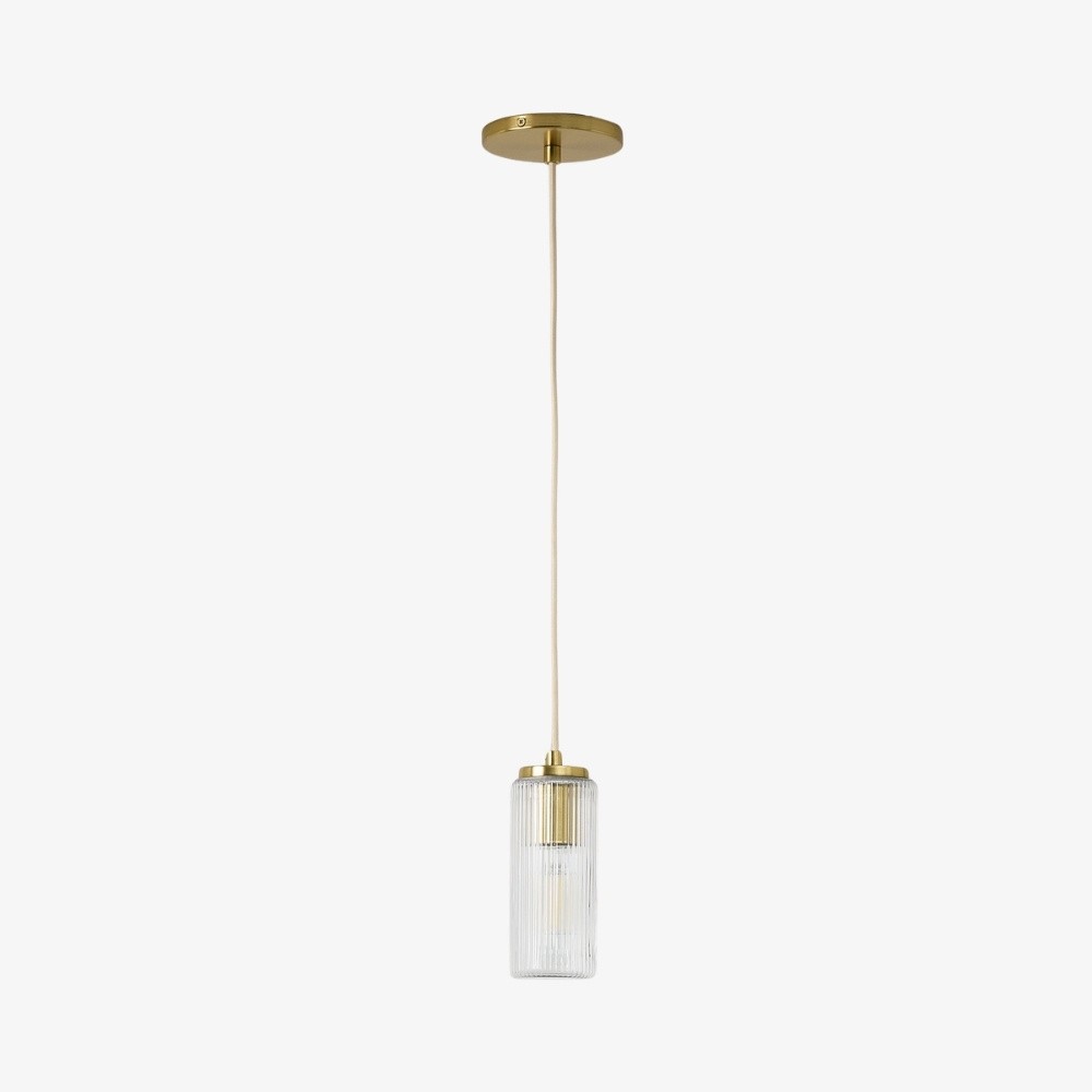 Rivora gecanneleerde glazen hanglamp - moderne geribbelde kap HL1564