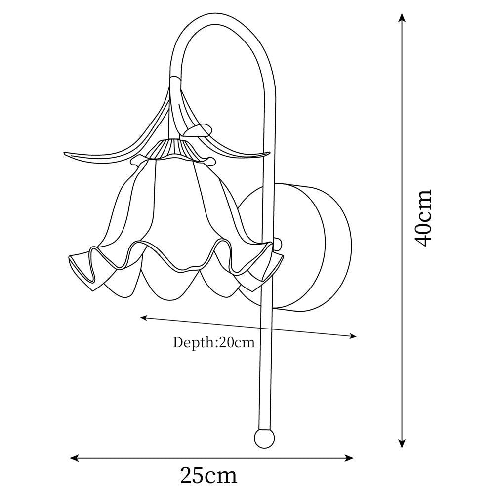 Franse crèmekleurige bloemenwandlamp HL582
