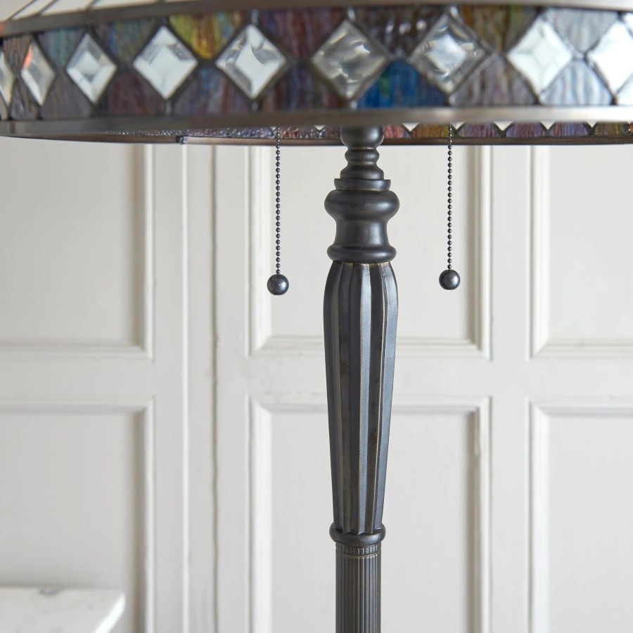 TiffStar Art Glazen Vloerlamp met Sierlijke Kap - Staande Lamp voor Woonkamers HL2138