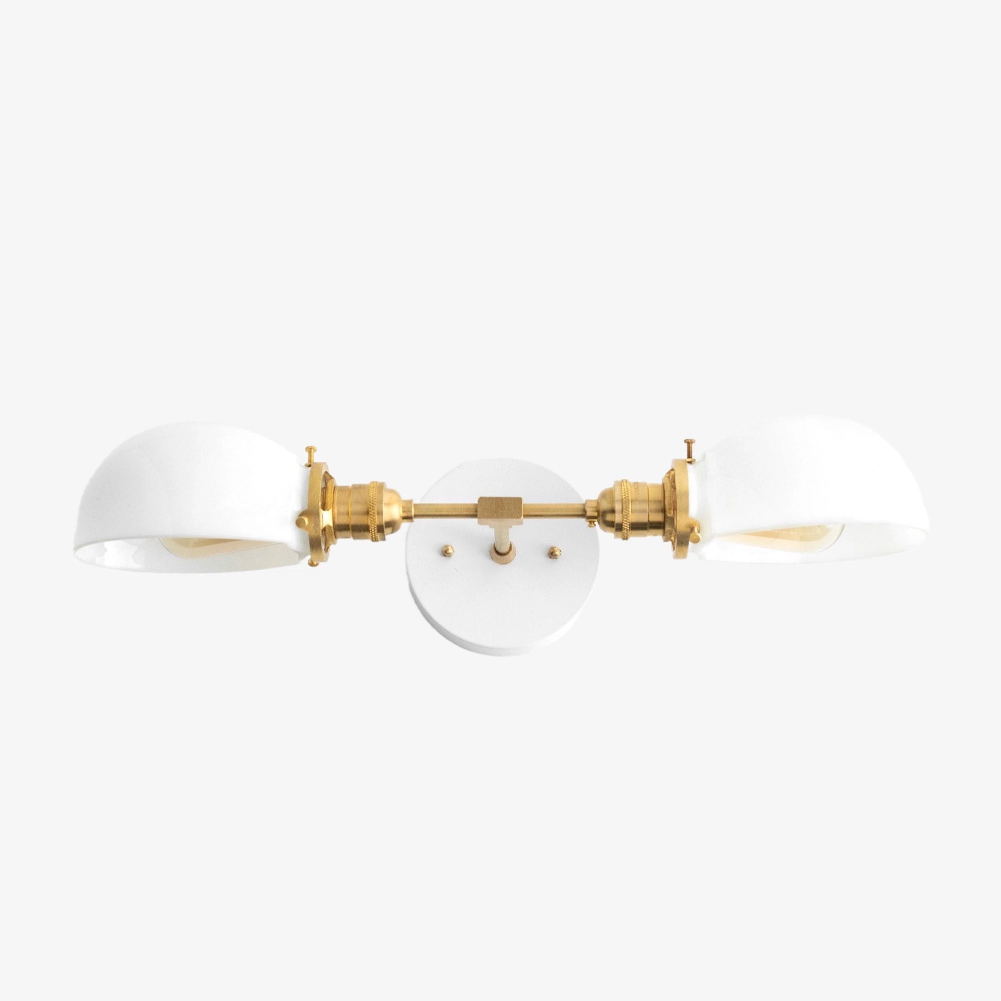 Ornato Luxe Mid-Century Vanity Light - Badkamerarmatuur van messing met opaalglas HL1688