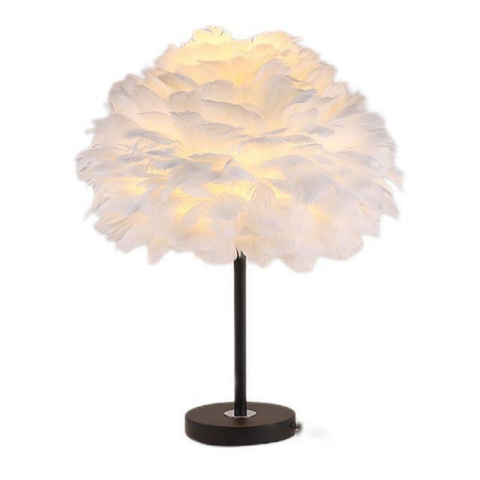 Moderne pluizige Feather tafellamp voor slaapkamer HL09