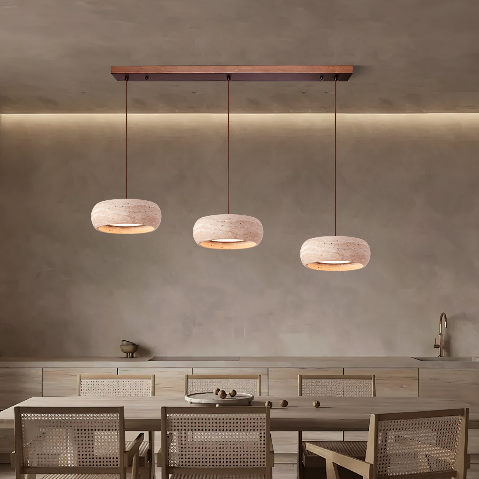 Travertin trommelvormige hanglamp HL3161