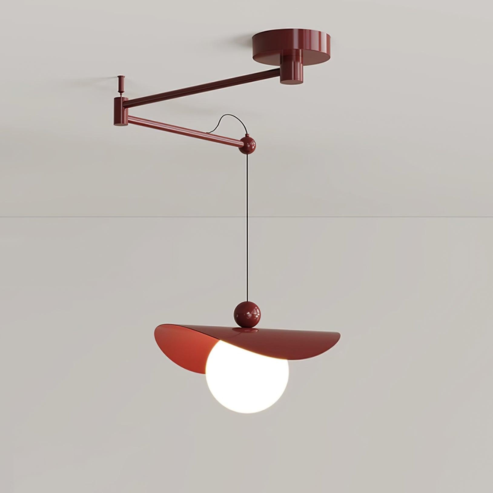 Eenvoudige verstelbare metalen hanglamp met zwenkarm HL990