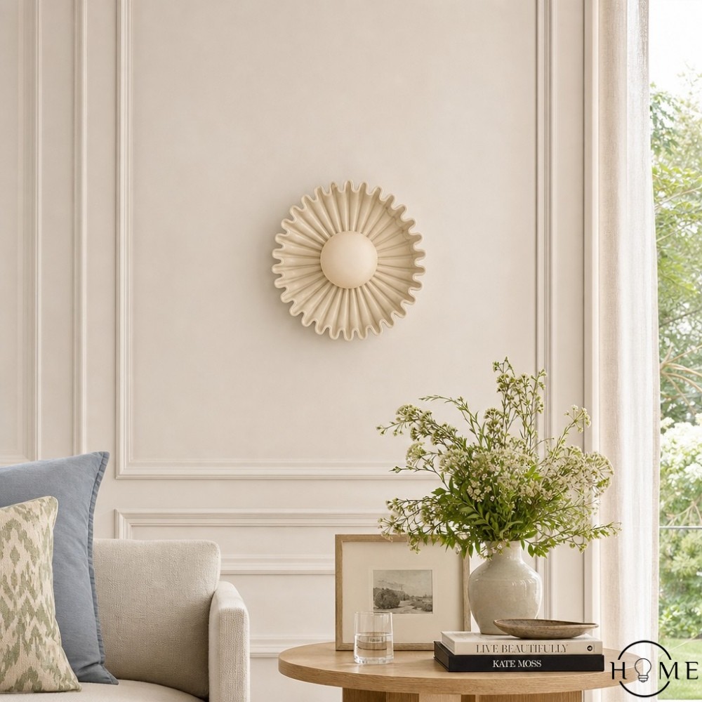 Kunststof lampenkap keramische bloem wandlamp HL375