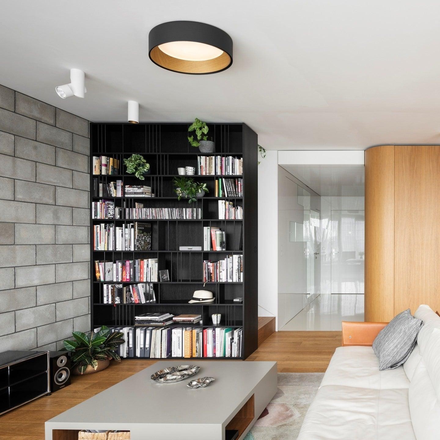 Japanse minimalistische creatieve ronde LED-plafondlamp met houtnerf HL759
