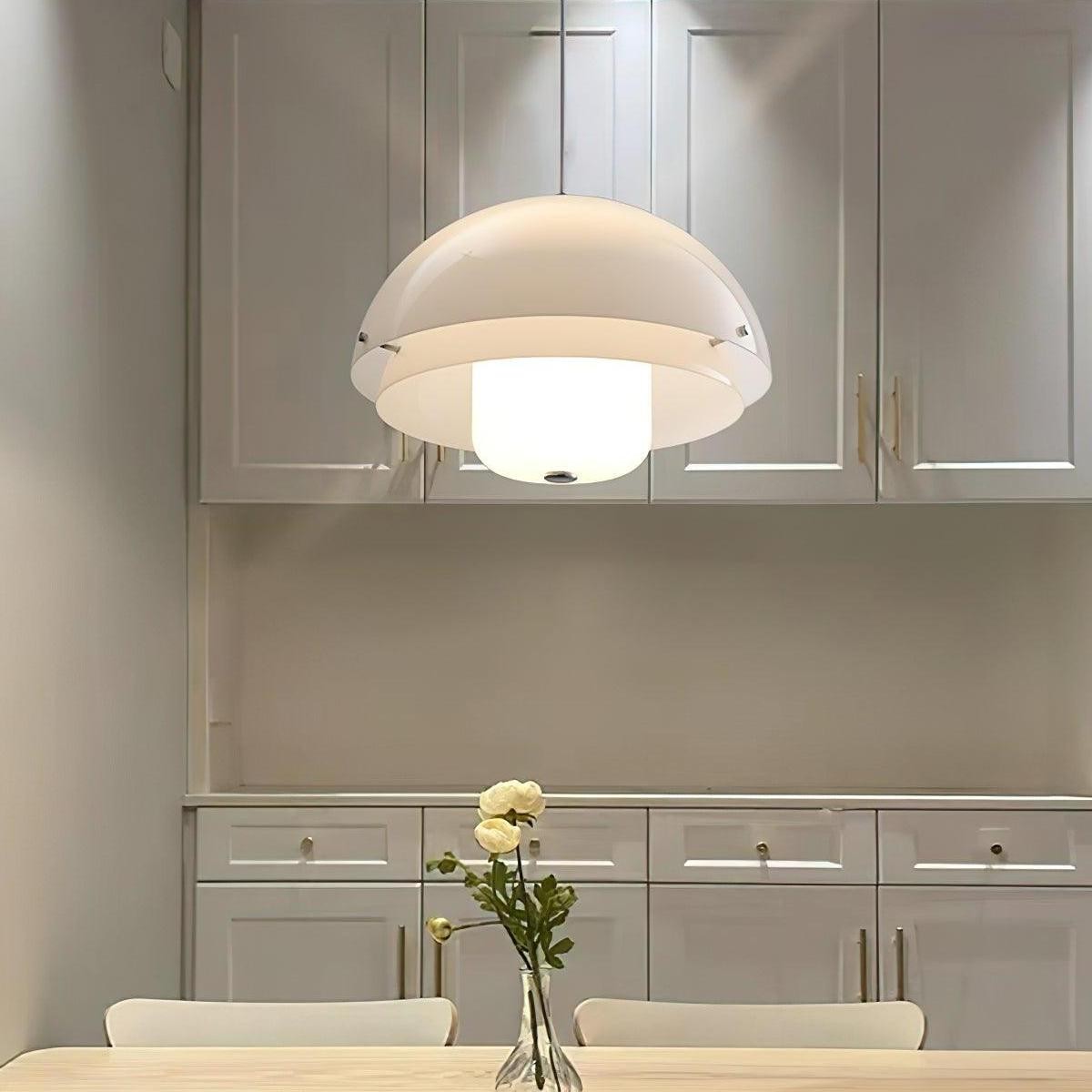 Moderne Melk Witte Multilagen Sferische Hanglamp HL309
