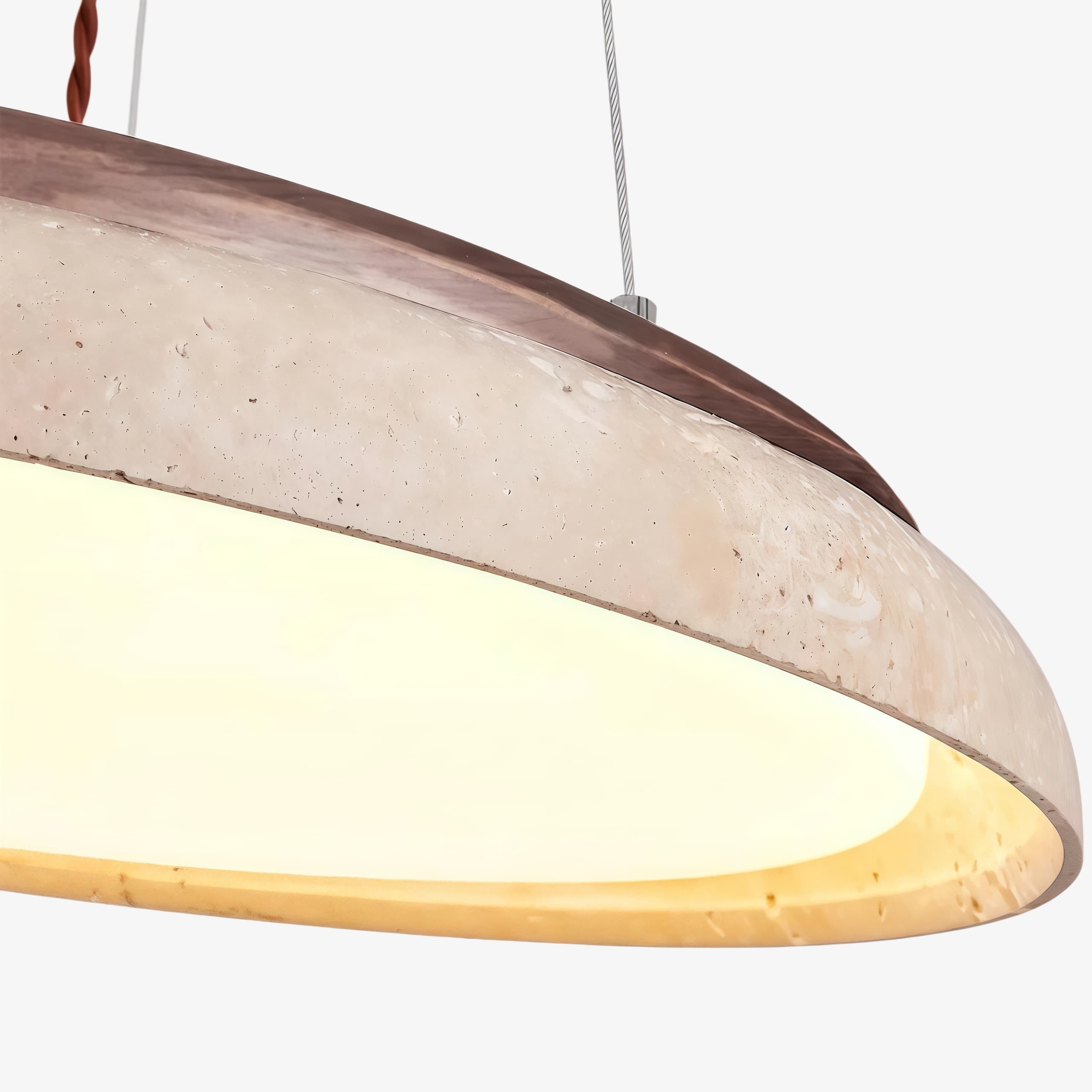 Torvella travertin ring hanglamp - minimalistische sculpturale lamp voor moderne interieurs HL2472
