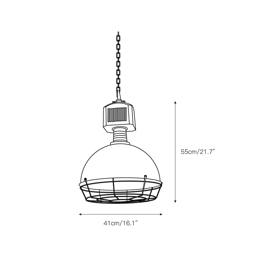 Hanglamp met metalen omhulsel in industriële stijl HL3022