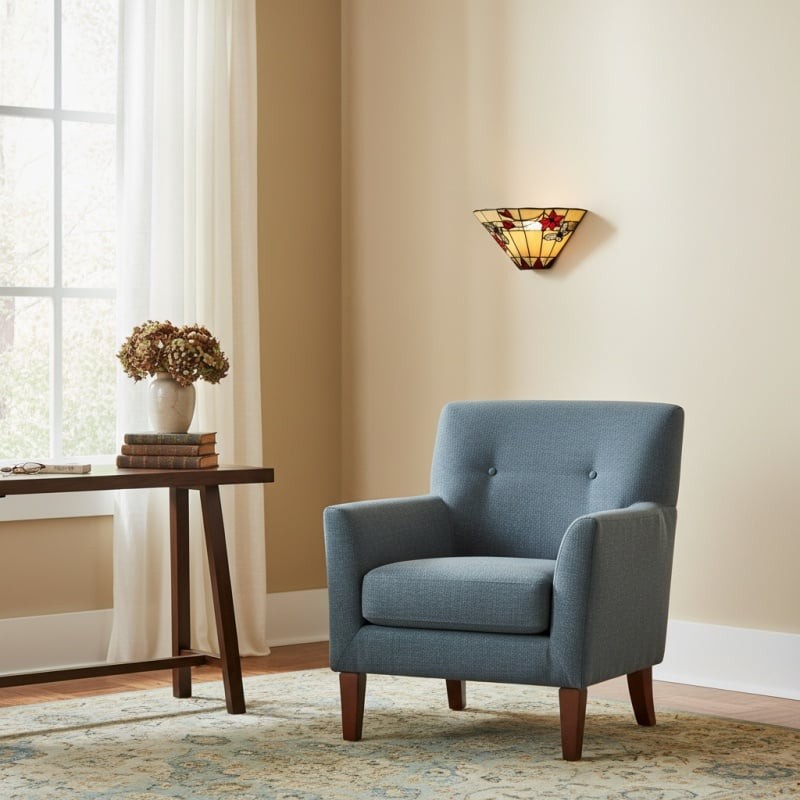 TF Butterfly Wandlamp - Wandlamp met glas-in-lood vlinderdesign voor slaapkamer en woonkamer HL2149