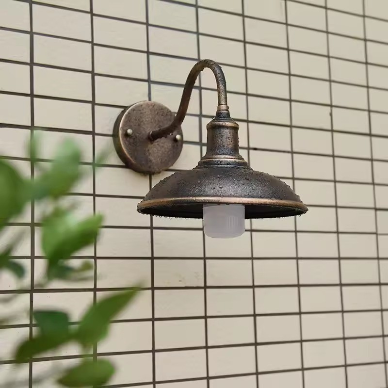 Retro industriële komvormige waterdichte buitenwandlamp HL999