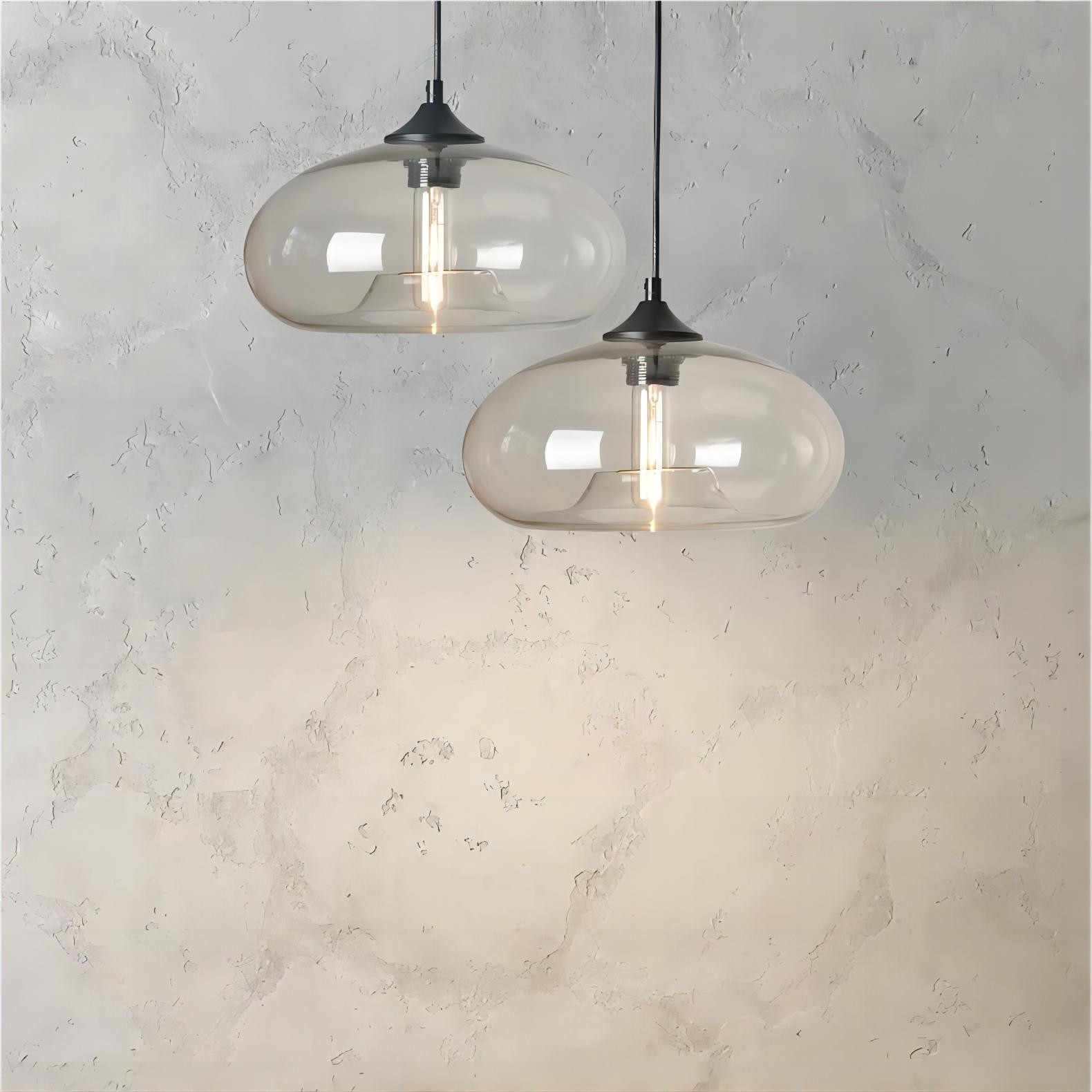Scandinavische Macaron transparant glas kunst hanglamp HL109