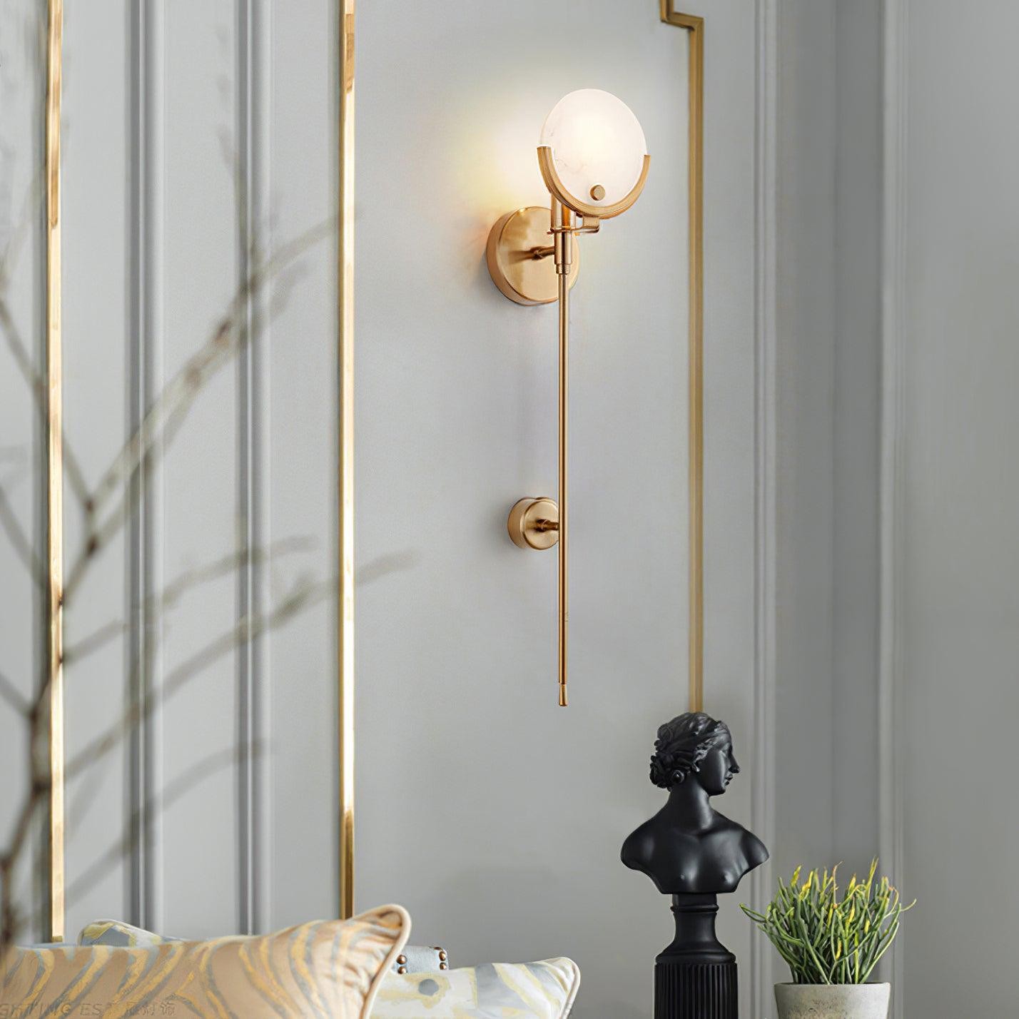 Ava messing alabaster wandlamp HL2941