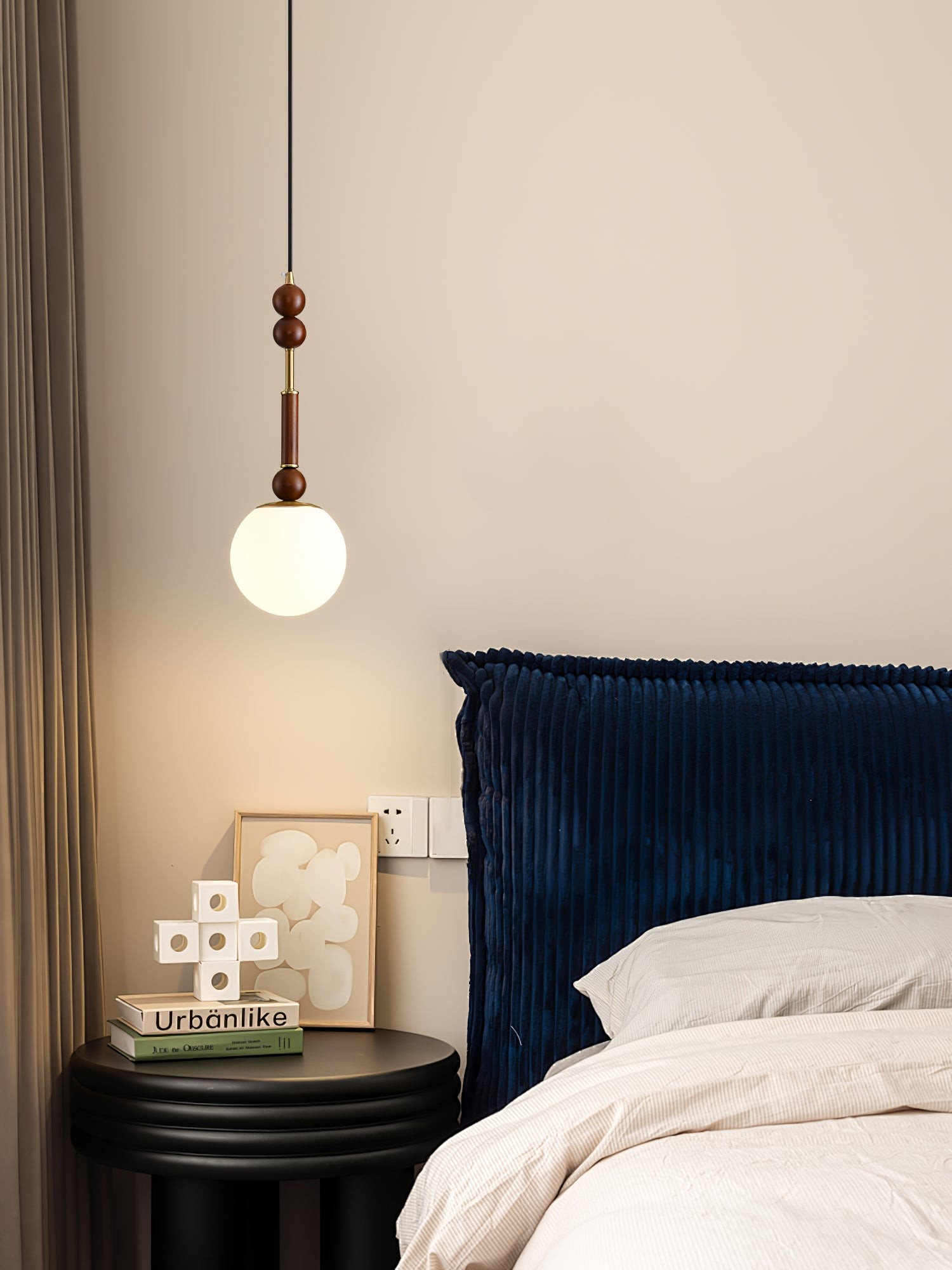 Retro massief houten serie hanglamp HL770