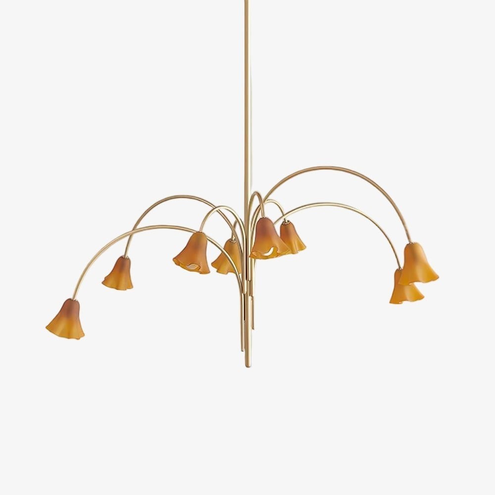 Bellina moderne romantische kroonluchter - botanisch lelie-ontwerp met glazen bloemen HL1642
