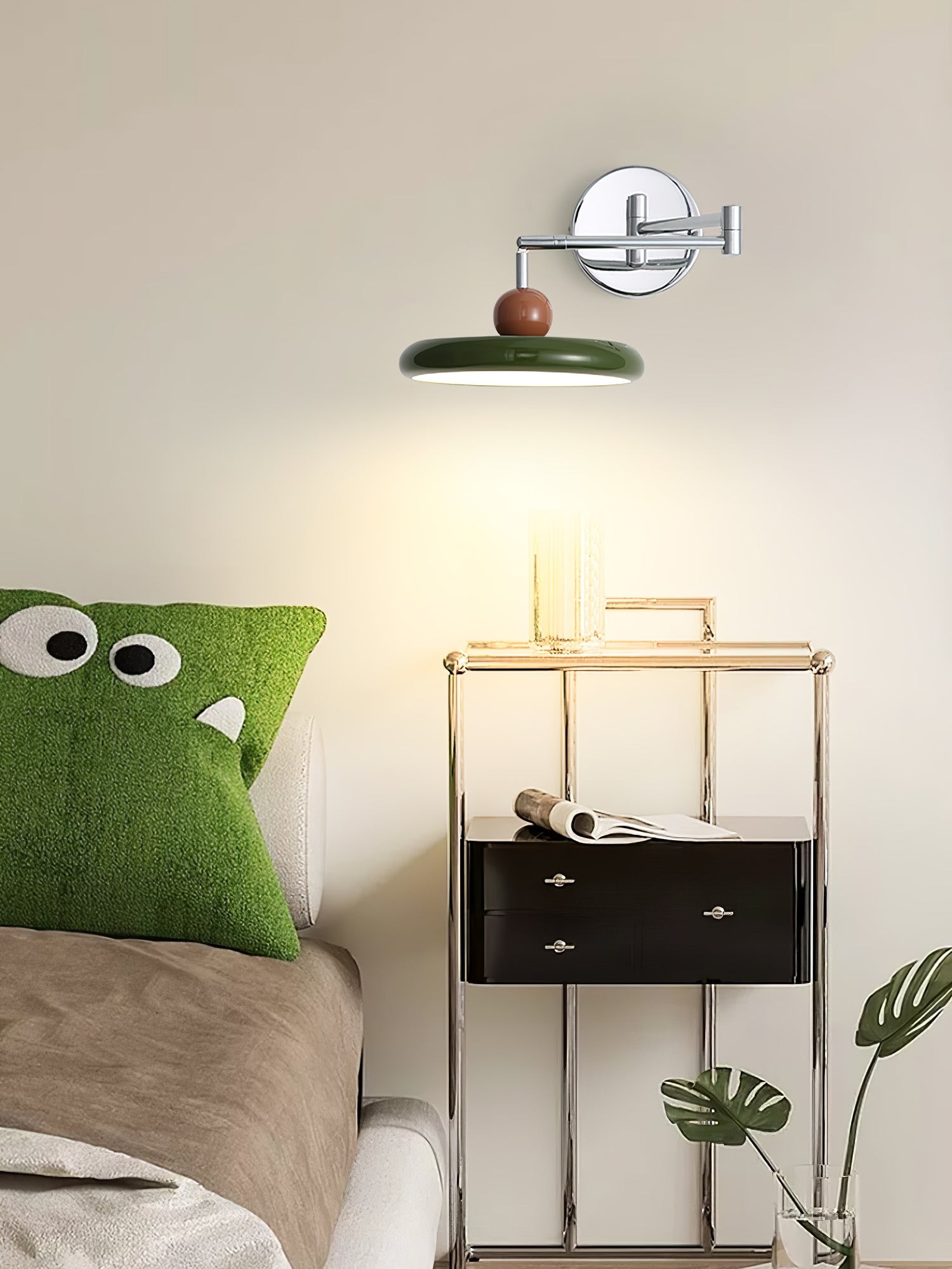Creatieve crèmekleurige stijl draaibare wandlamp met zwenkarm HL609