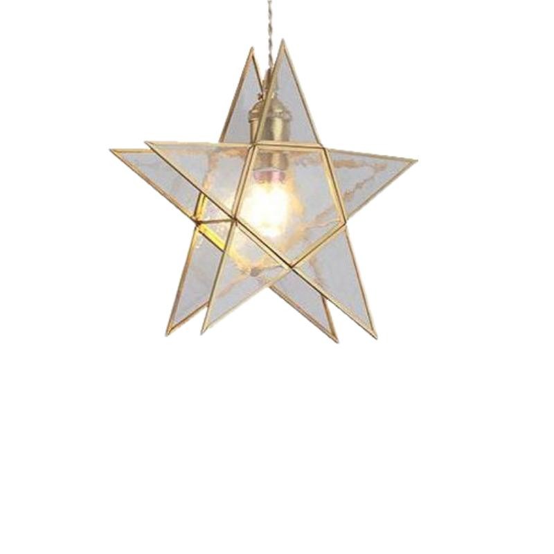 Romantische Retro Messing Glazen Hanglamp HL66