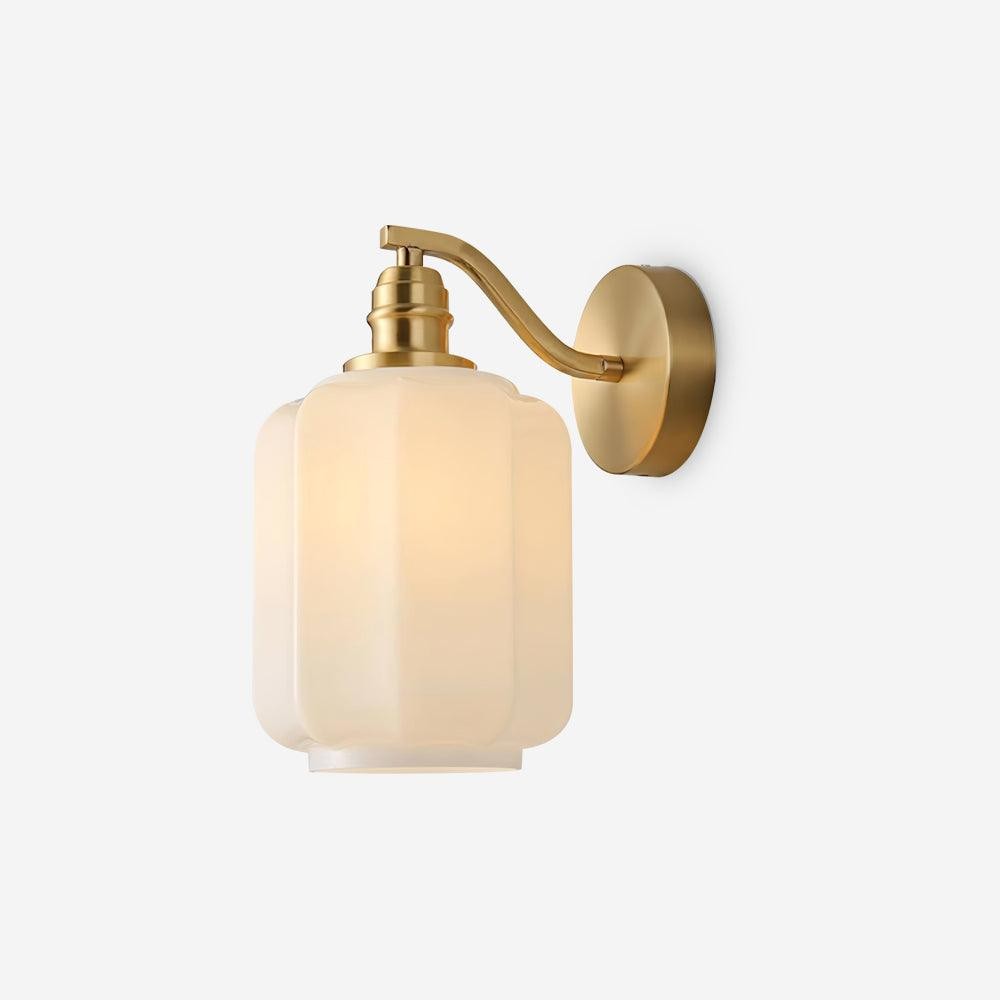 Retro wandlamp van messing en glas HL546