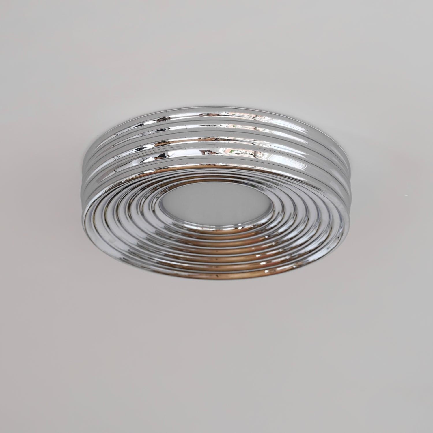 Crèmekleurige geribbelde plafondlamp met drie kleurenverandering HL475