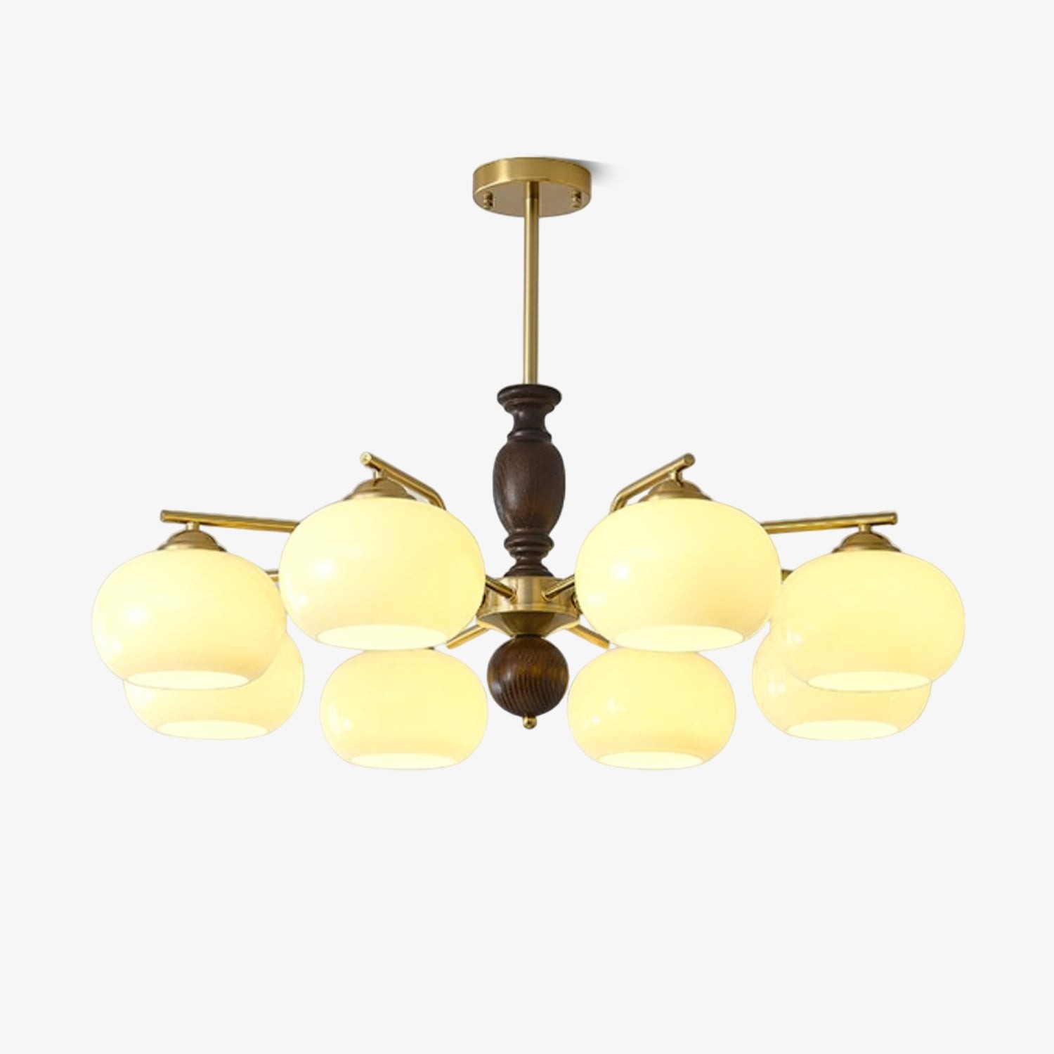 Middeleeuwse stijl Walnoot Beige Bol Kroonluchter HL835