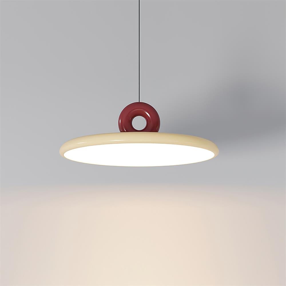 Crèmekleurige verticale vliegende schotel hanglamp HL469