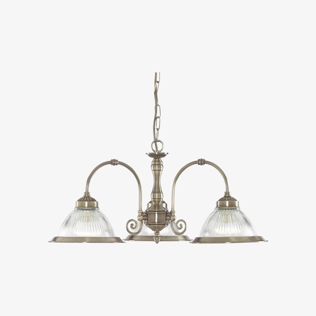 TF Vintora Hanglamp met geribbeld glas - Elegante metalen afwerking voor keukens, eetkamers en gangen HL2221